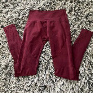 alphalete maroon dry fit leggings